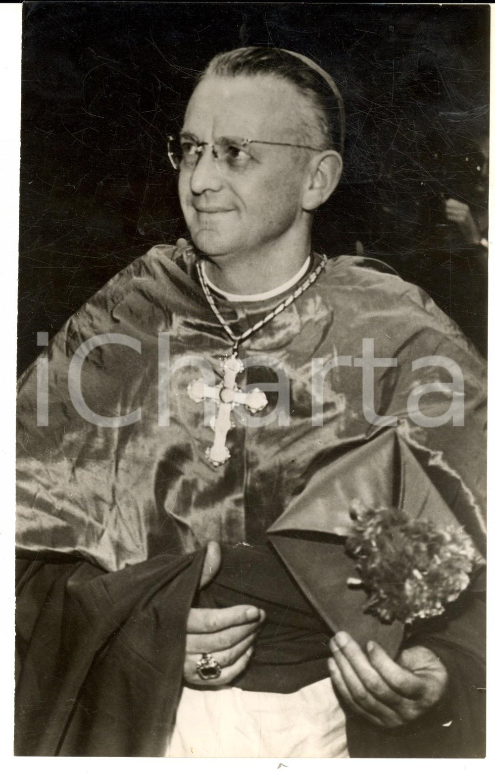 Fotografia d epoca originale 1957 LIVERPOOL John HEENAN the new Roman Catholic archbishop Photo 15x20 1
