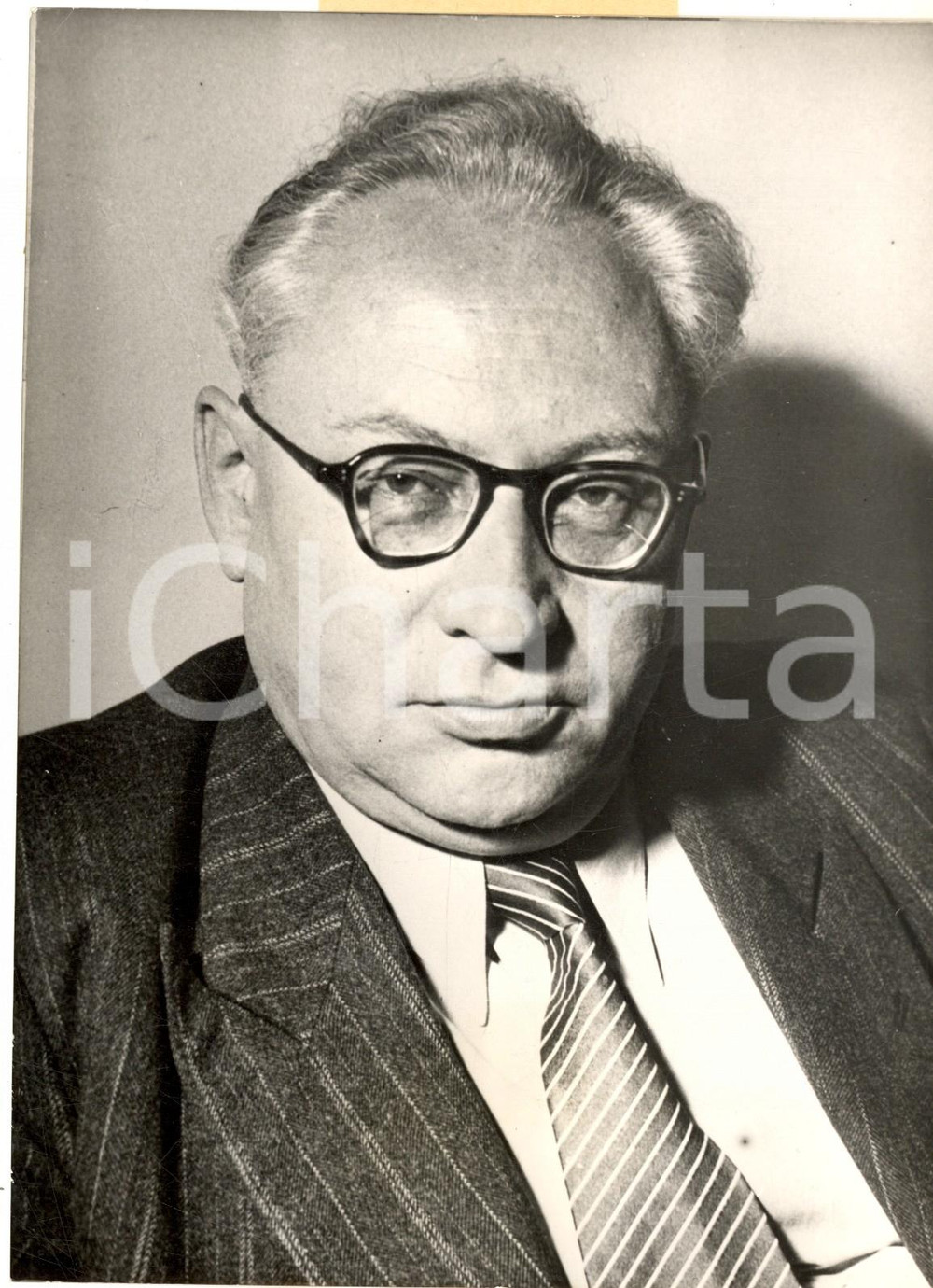 Fotografia d epoca originale 1953 MUNICH GERMANY Portrait of Erich OLLENHAUER leader SPD Photo 15x20 1