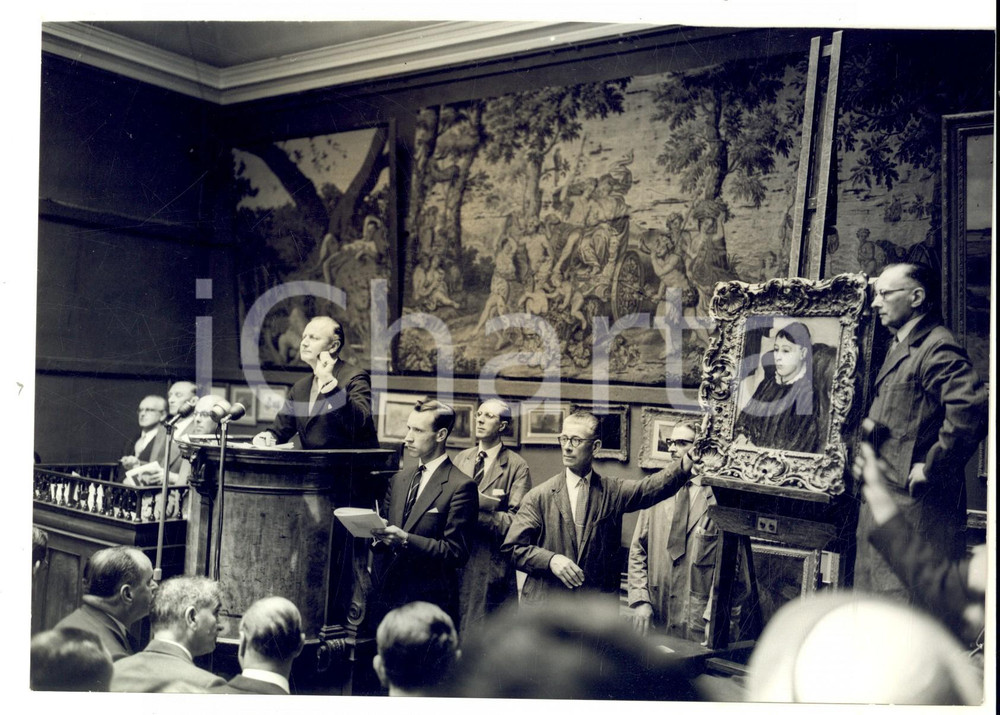 Fotografia d epoca originale 1959 LONDON SOTHEBY S Asta del Ritratto di Madame Cezanne Foto 20x14 cm 1