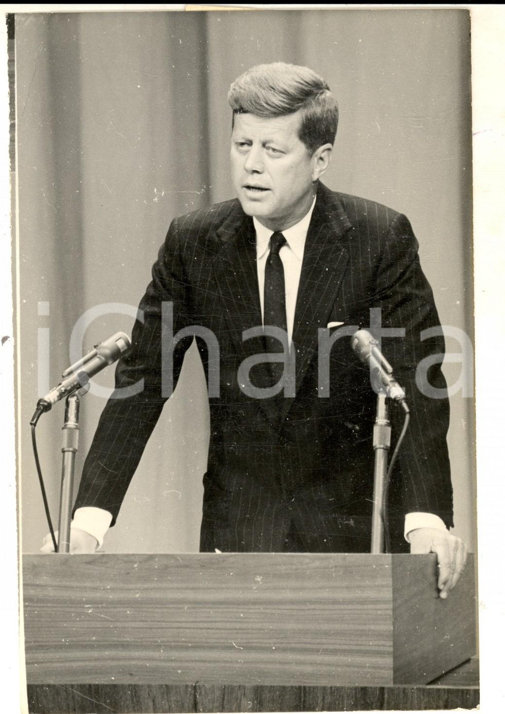 Fotografia d epoca originale 1961 WASHINGTON John KENNEDY durante un discorso al Congresso Foto 13x18 cm 1