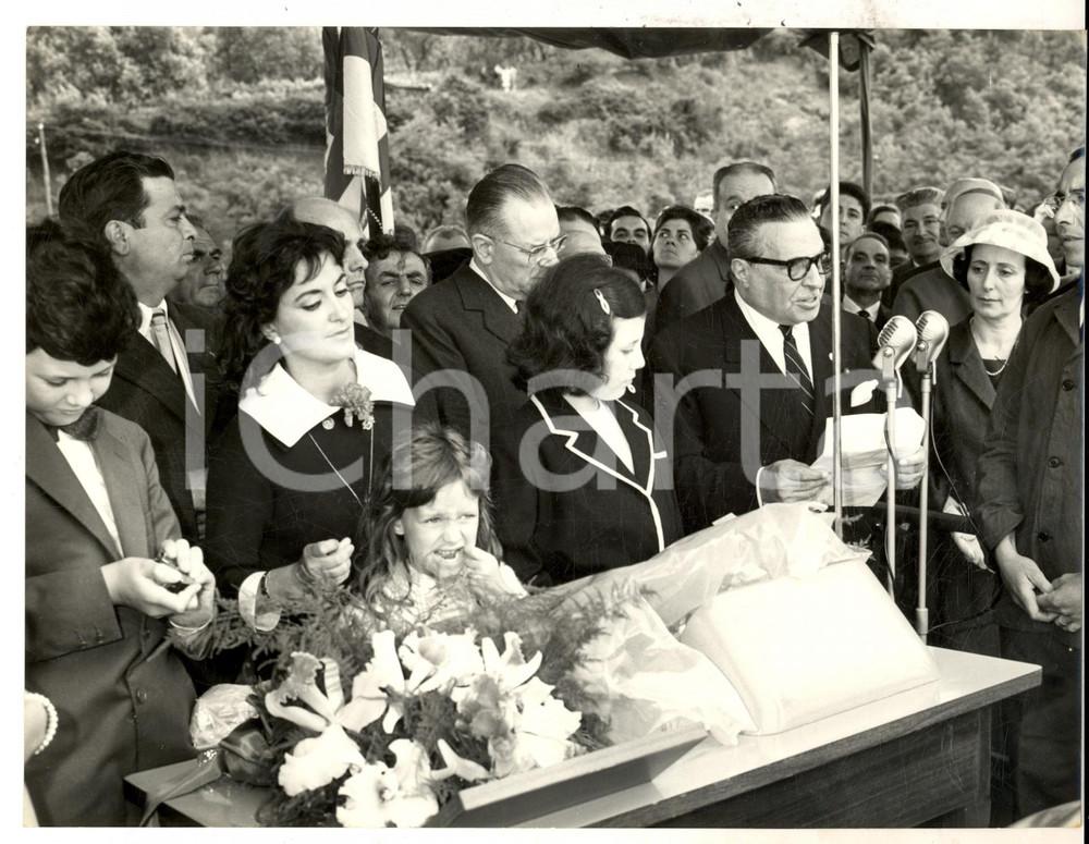 Fotografia d epoca originale 1960 ca GENOVA Ernesto FASSIO tiene un discorso durante una premiazione Foto 1