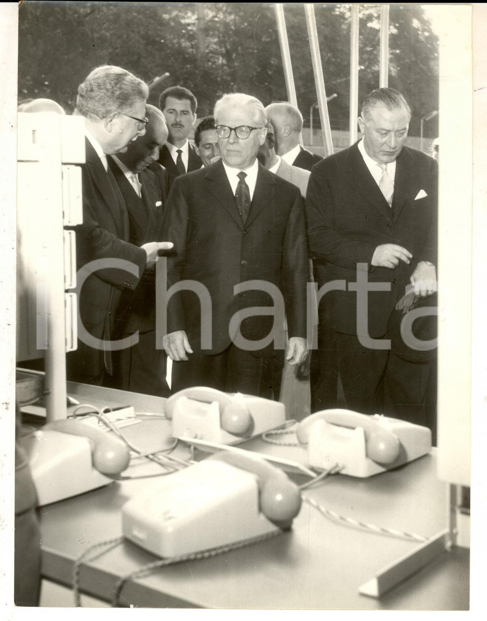 Fotografia d epoca originale 1959 GENOVA Fiera della Comunicazione  Visita di Giovanni GRONCHI Foto 18x24 1