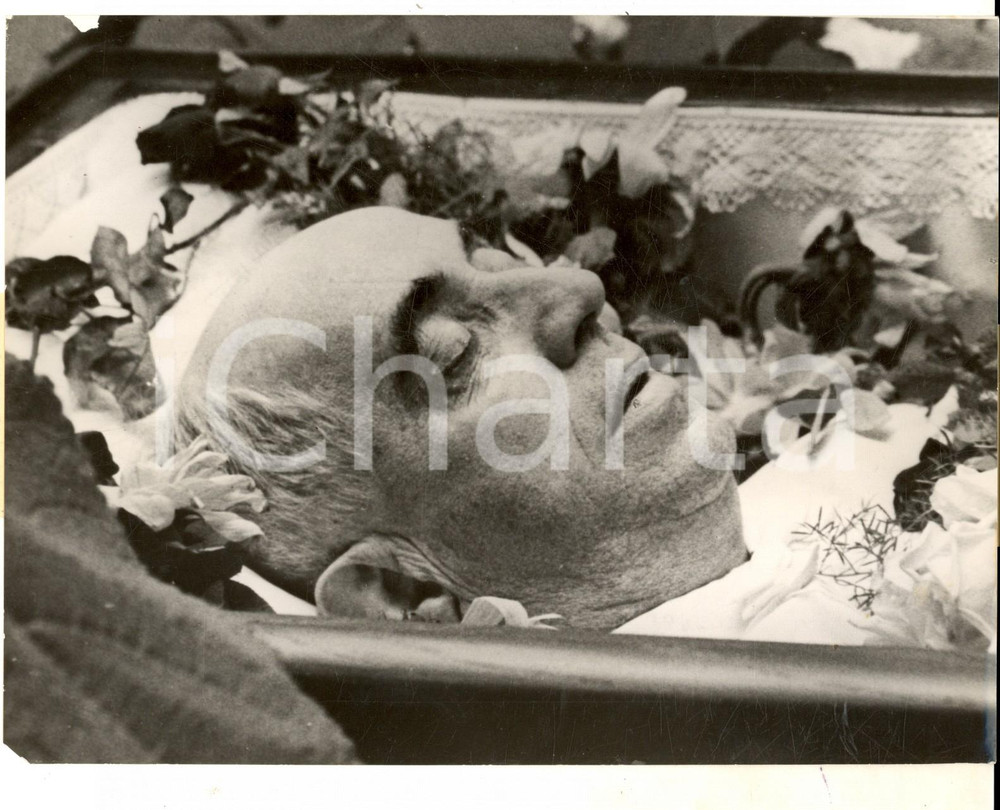 Fotografia d epoca originale 1953 BERLIN Ritratto del prof. Ernst REUTER nella bara Fotografia 20x15 1