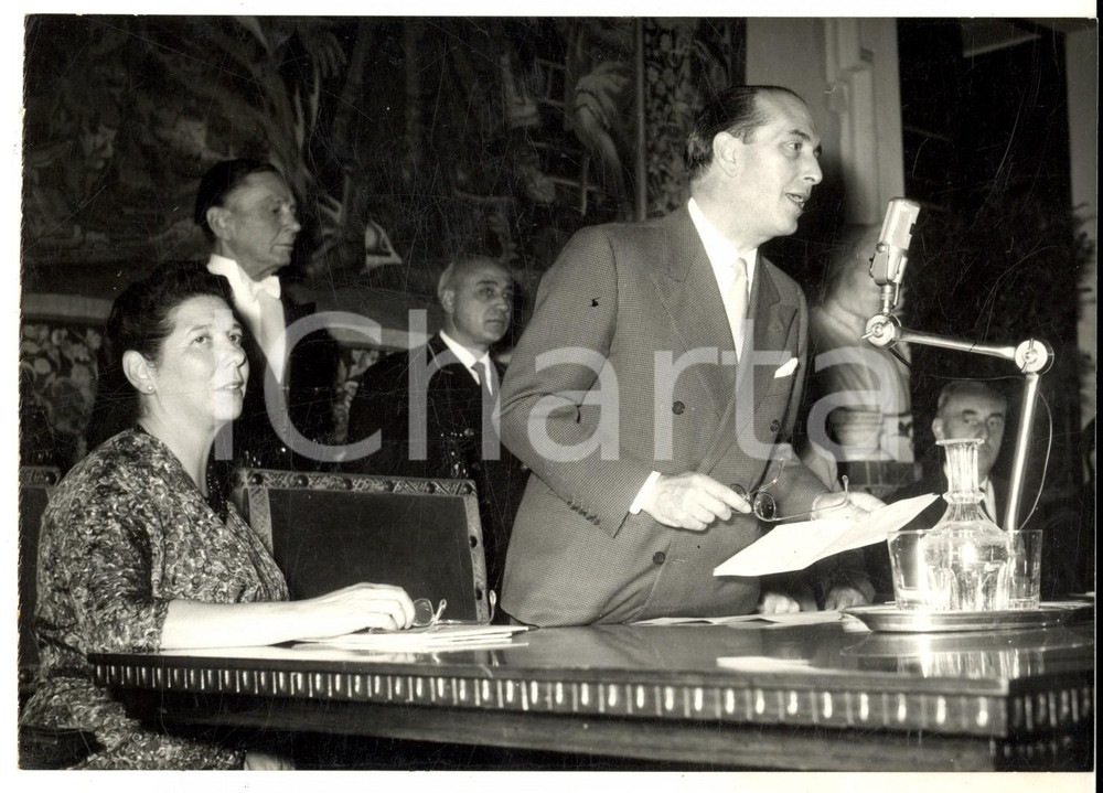 Fotografia d epoca originale 1957 ROMA Fernando TAMBRONI alla Giornata Internazionale della Famiglia Foto 1