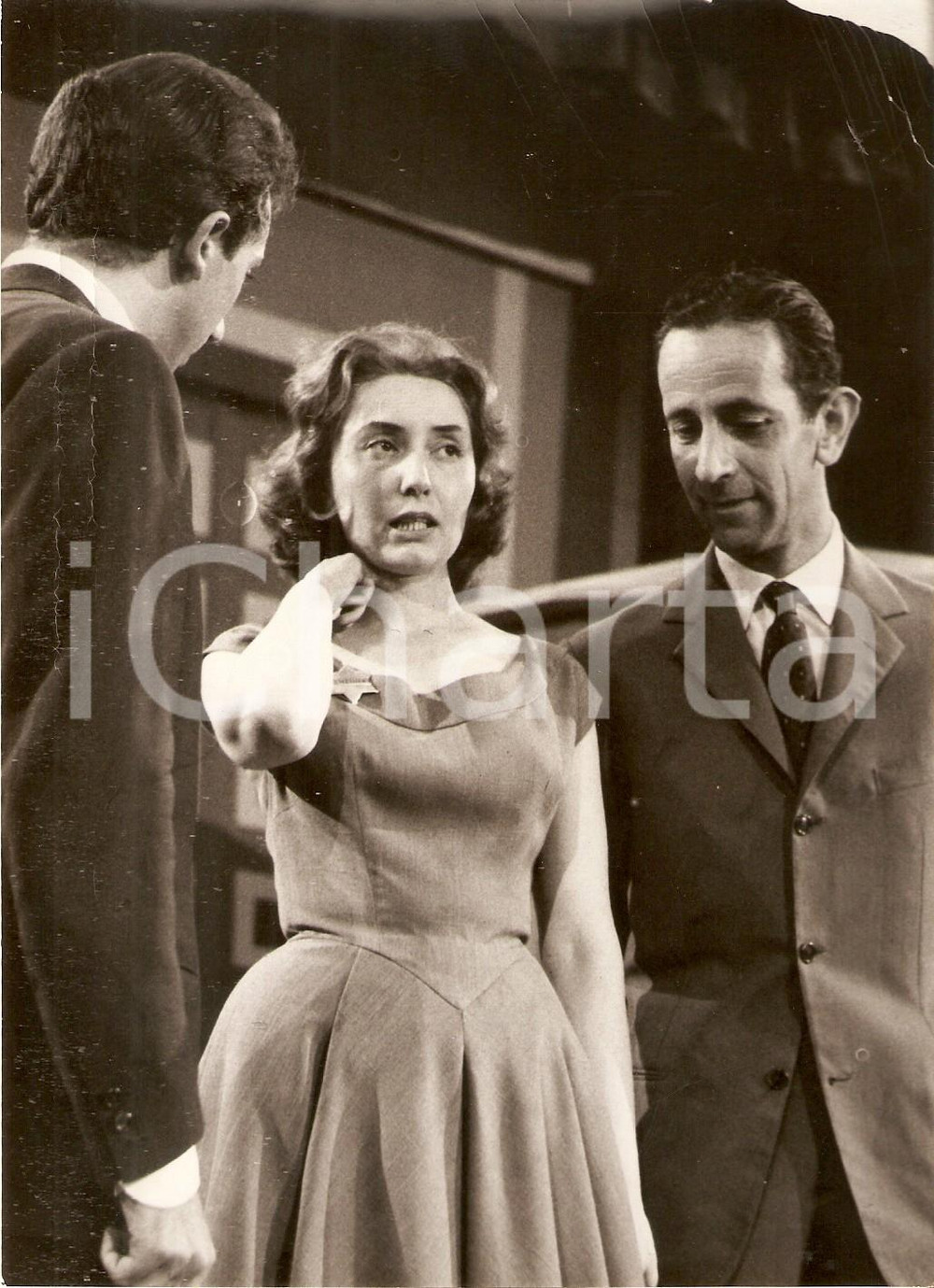 Fotografia d epoca originale 1956 LASCIA O RADDOPPIA Mike BONGIORNO e la sceriffa Giovanna FERRARA Foto 13x18 1