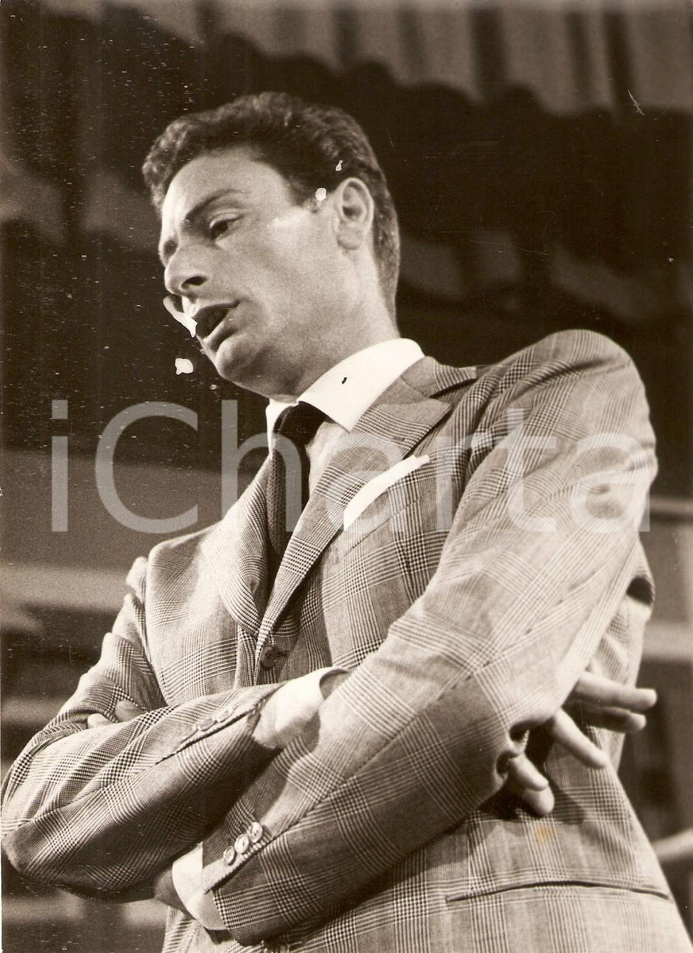 Fotografia d epoca originale 1956 LASCIA O RADDOPPIA Concorrente Dante BIANCHI Ritratto Foto 13x18 cm 1
