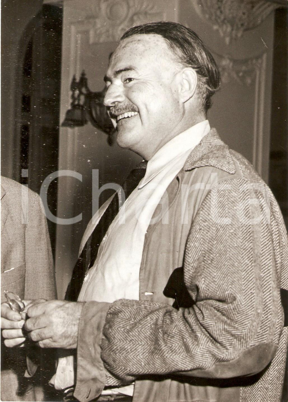 Fotografia d epoca originale 1950 ITALIA ? Ernest HEMINGWAY  Ritratto dello scrittore 2 Foto 13x18 1