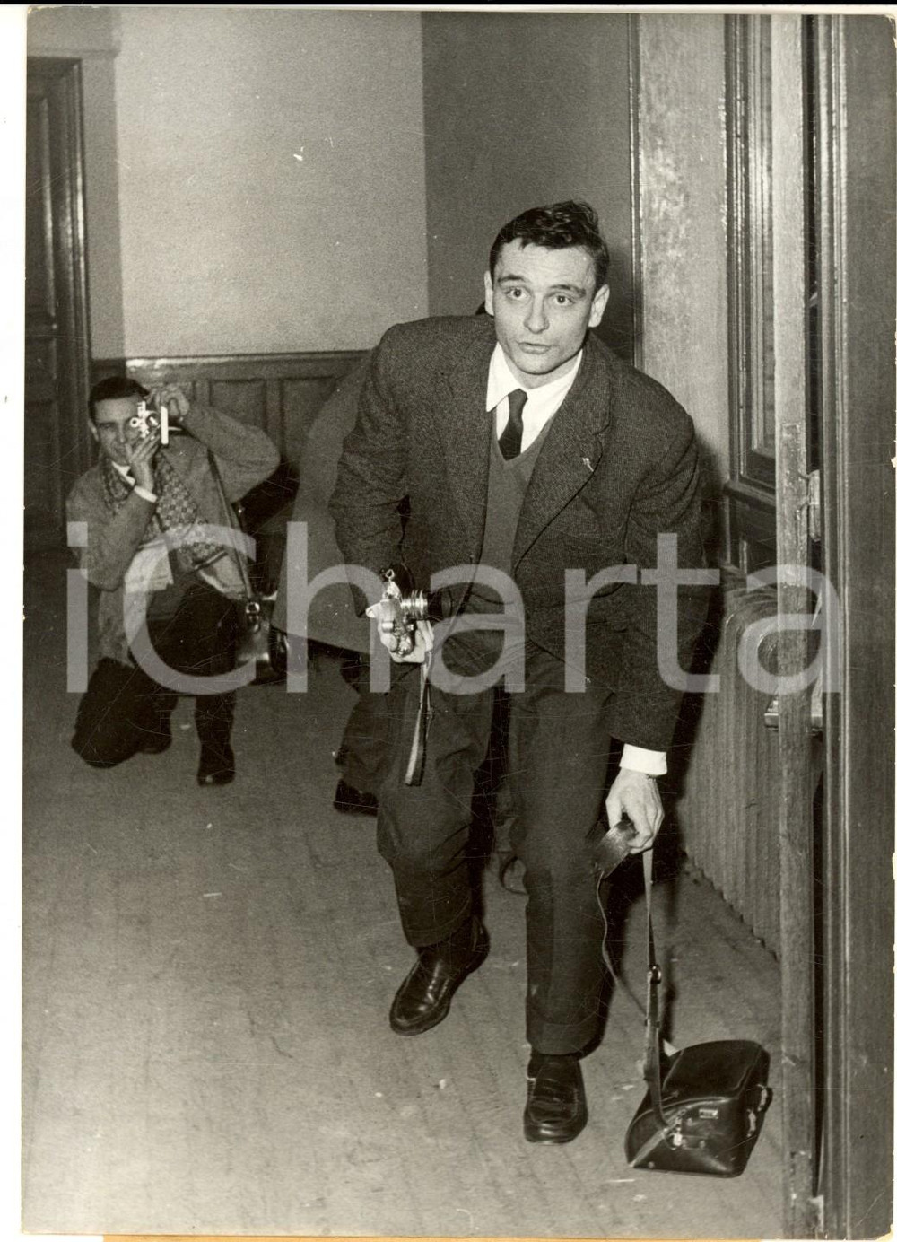 Fotografia d epoca originale 1959 PARIS Affaire LACAZE  JeanPaul GUILLAUME au Palais de Justice Photo 1