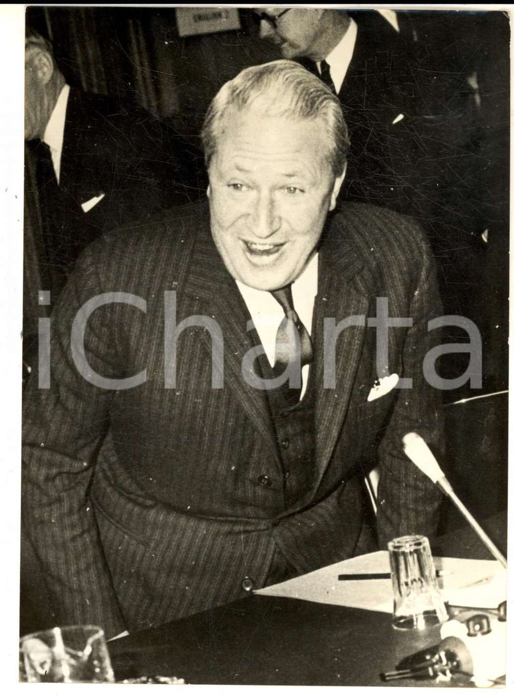 Fotografia d epoca originale 1963 BRUXELLES Incontri per il Mercato Comune  Ritratto di Edward HEATH Foto 1