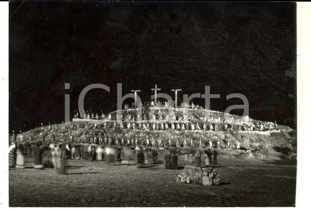 Fotografia d epoca originale 1957 SEZZE ROMANO LT Spettacolo di inaugurazione del TEATRO SACRO Foto 18x13 1