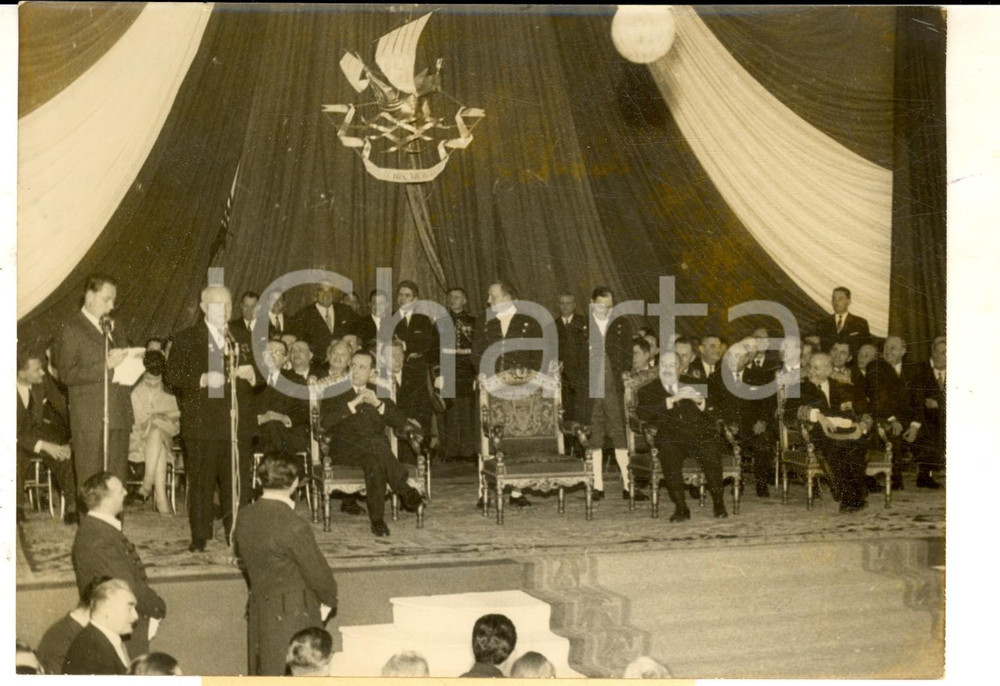 Fotografia d epoca originale 1960 PARIS Nikita KRUSCEV pronuncia un discorso all Hotel de Ville Foto 18x13 1