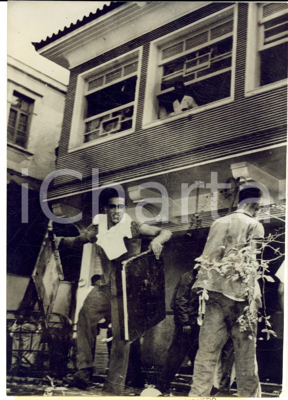 Fotografia d epoca originale 1959 NITEROI RIO DE JANEIRO Rivolte contro lo sciopero dei ferry boat  Foto 1