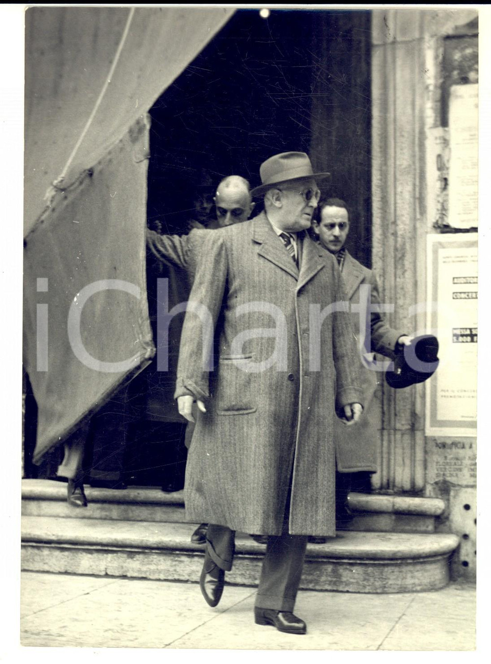 Fotografia d epoca originale 1954 ROMA Rodolfo GRAZIANI alla Messa per ausiliarie Repubblica di SalÃ² Foto 1