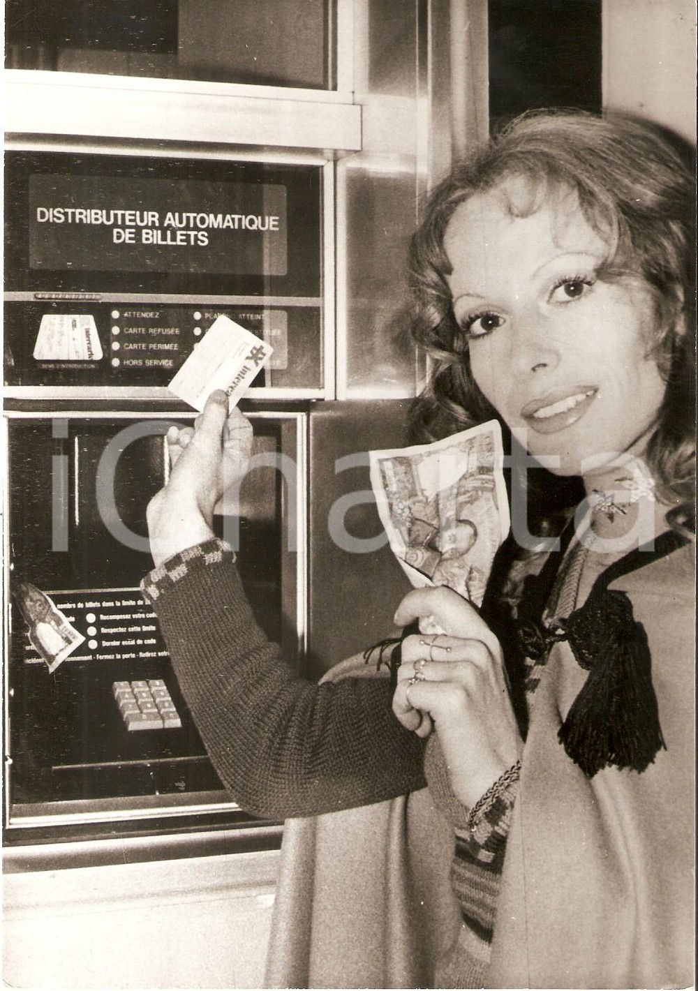 Fotografia d epoca originale 1965 ca PARIS Attrice Pascale AUDRET madrina della DISTRIBANQUE Foto 13x18 1