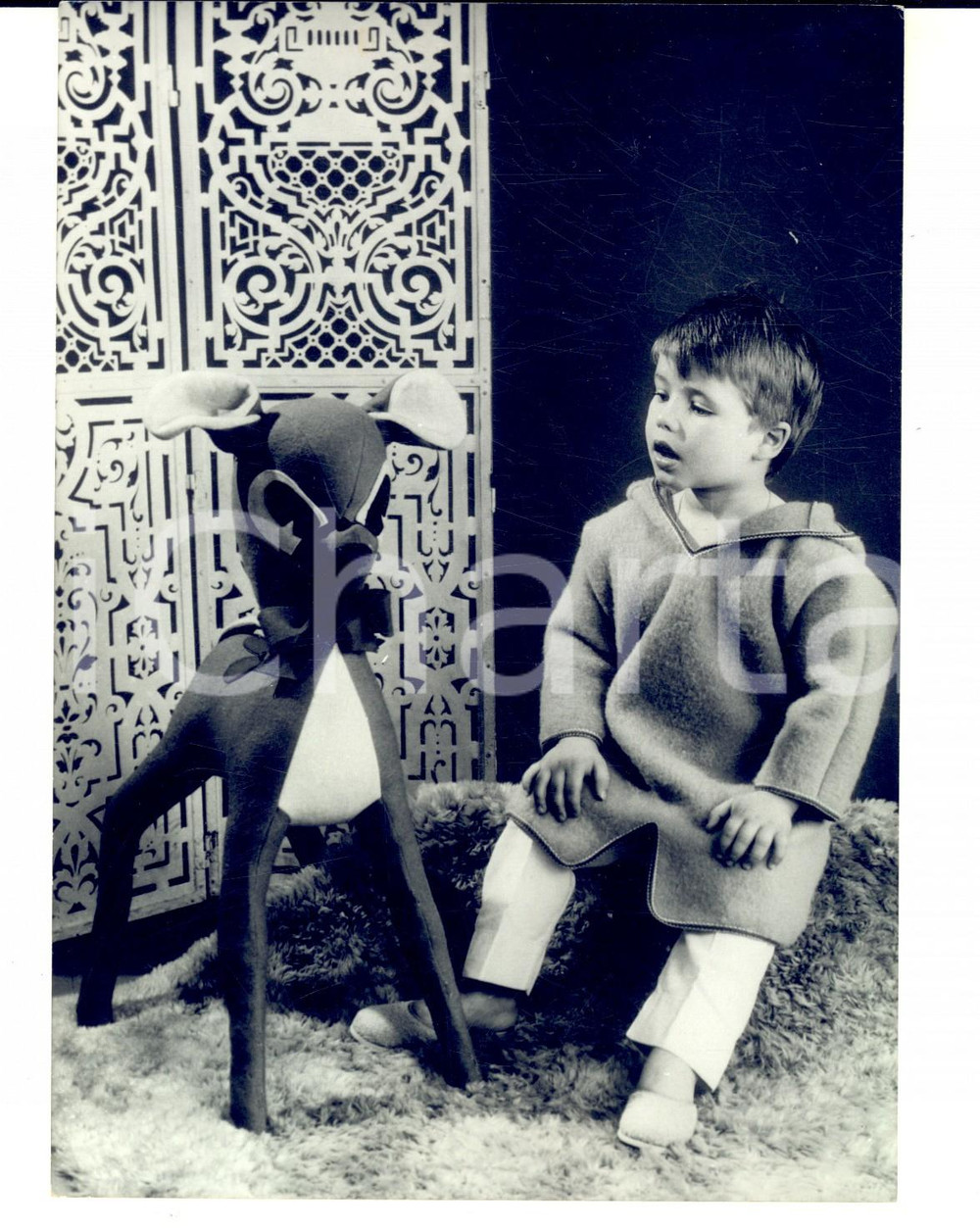 Fotografia d epoca originale 1961 PARIS MODE ENFANTS La gandoura en laine pour les petits Photo 13x18 cm 1
