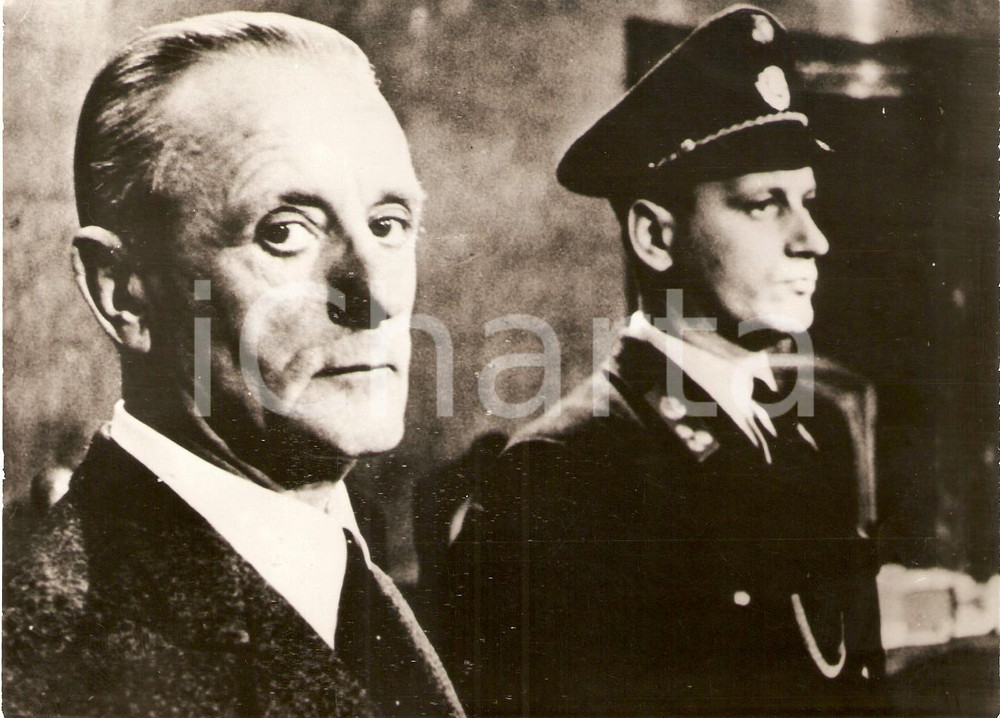 Fotografia d epoca originale 1965 MUNICH Dr. Erich RAJAKOWITSCH durante il processo Foto 18x13 cm 1