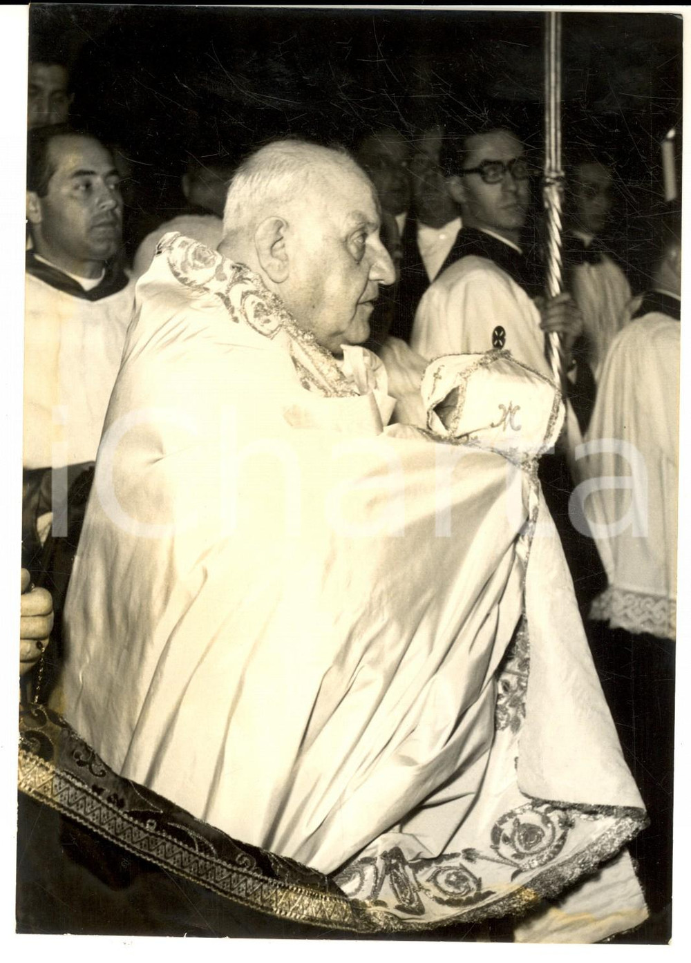 Fotografia d epoca originale 1960 ROMA Santa Maria Maggiore  Papa Giovanni XXIII durante il Venerdì Santo 1