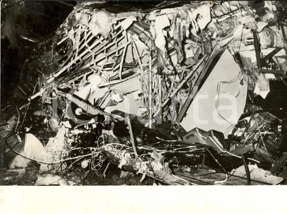 Fotografia d epoca originale 1960 ANKARA Incidente volo CARAVELLE SAS COPENHAGENIL CAIRO  I rottami Foto 1