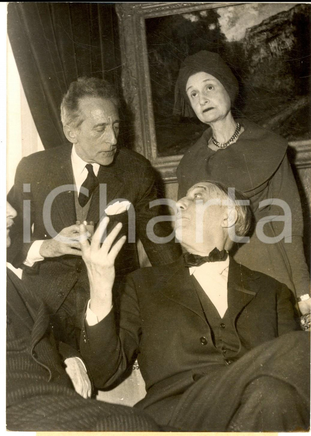Fotografia d epoca originale 1960 PARIS Jean COCTEAU eletto all ACADEMIE FRANCAISE Foto DANNEGGIATA 14x18 1
