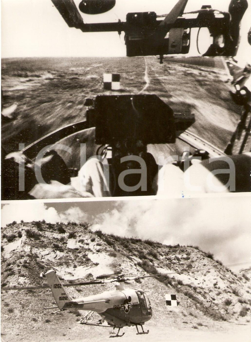 Fotografia d epoca originale 1965 BURBANK Prove di volo per elicottero LOCKHEED XH51A Foto 13x18 cm 1