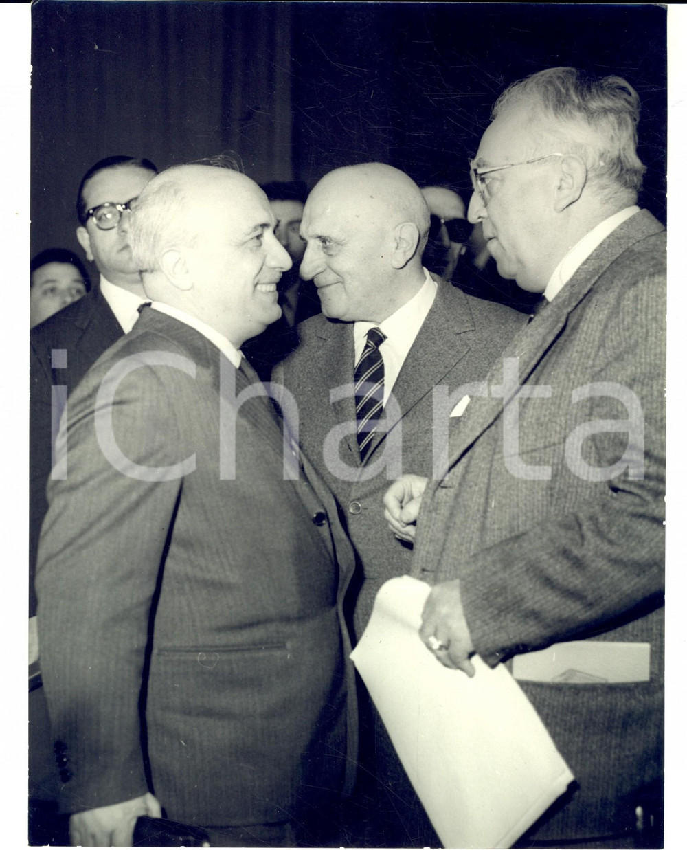 Fotografia d epoca originale 1962 NAPOLI Congresso DC  Amintore FANFANI e Antonio GAVA Foto 18x24 1