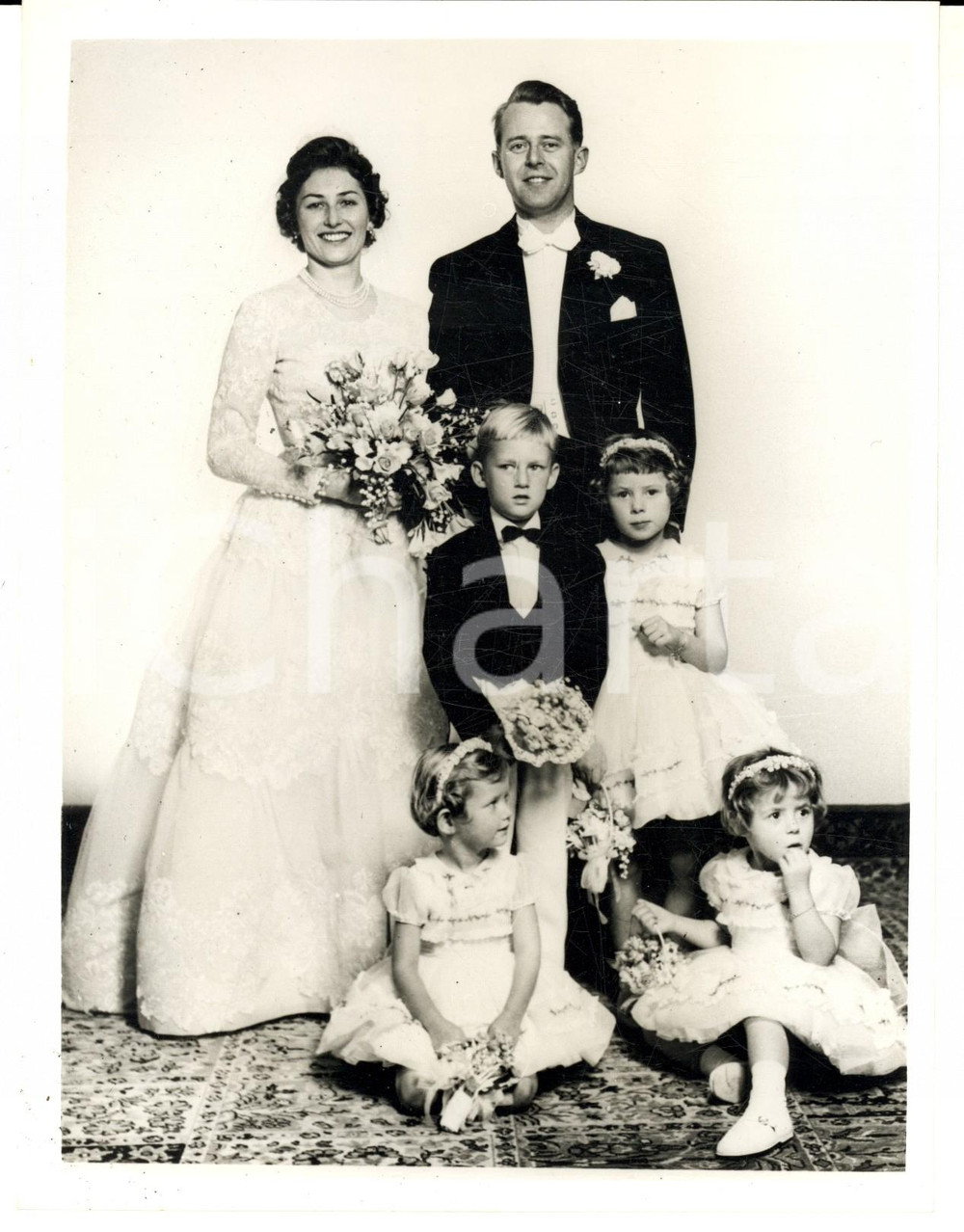 Fotografia d epoca originale 1961 OSLO Wedding princess Astrid of Norway and Johan Martin FERNER Photo 1