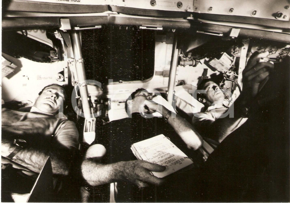 Fotografia d epoca originale 1970 NASA  APOLLO 14 Training of Alan SHEPARD Stuart ROOSA Edgar MITCHELL Foto 1