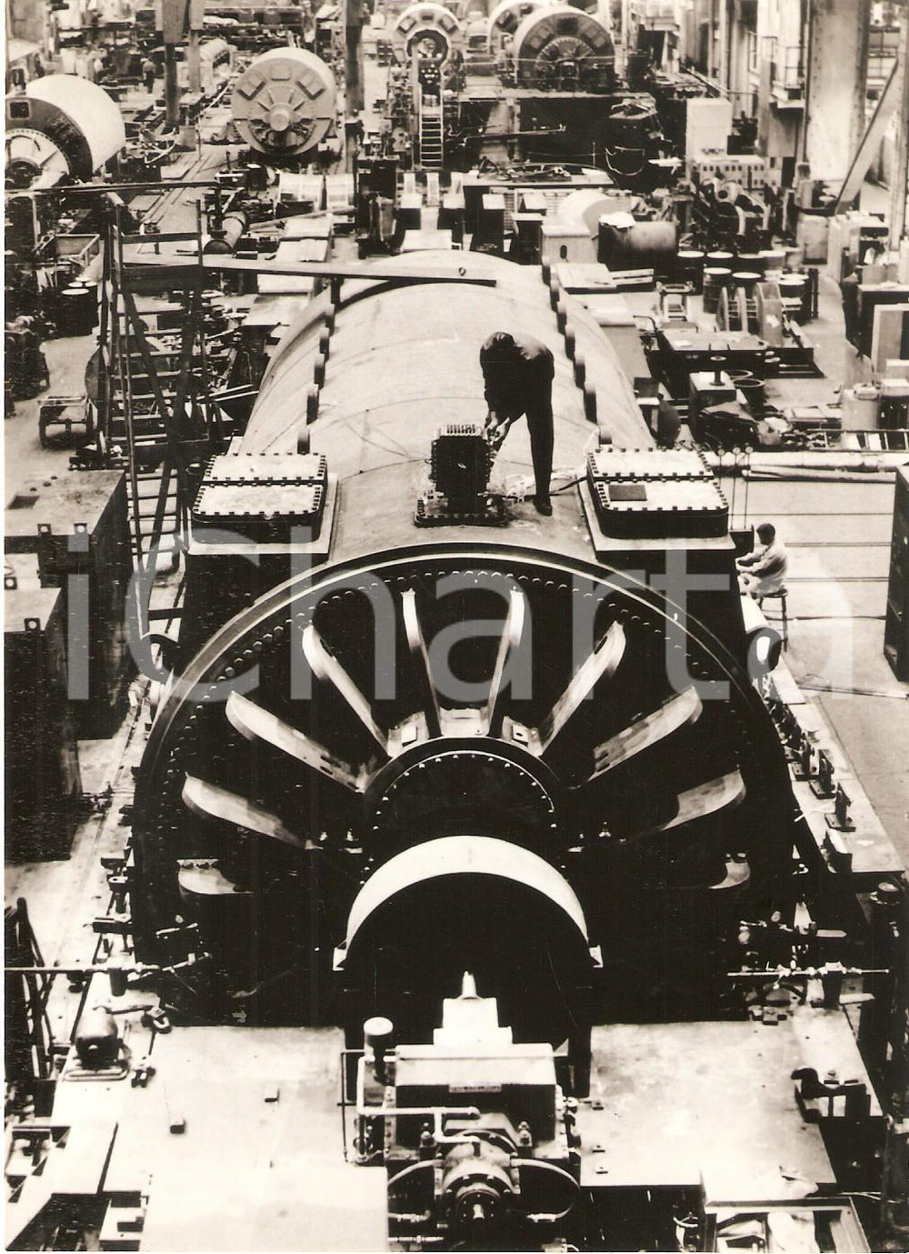 Fotografia d epoca originale 1969 EAST PITTSBURGH World s largest electric generator WESTINGHOUSE Foto 13x18 1