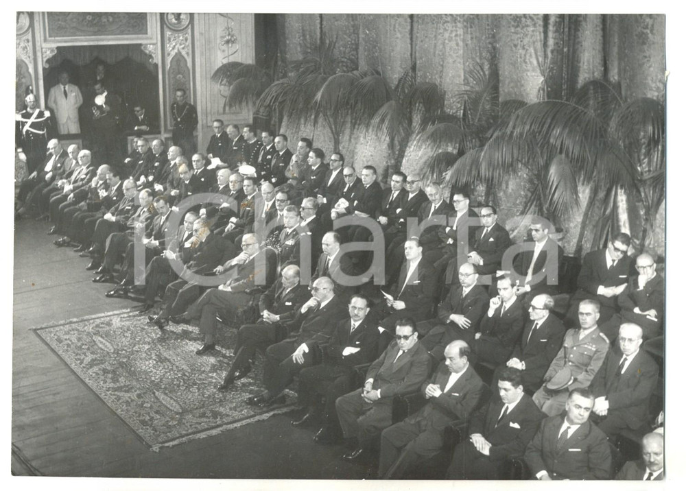 Fotografia d epoca originale 1960 PALERMO Presidente Giovanni GRONCHI al Centenario UnitÃ  d Italia Foto 1