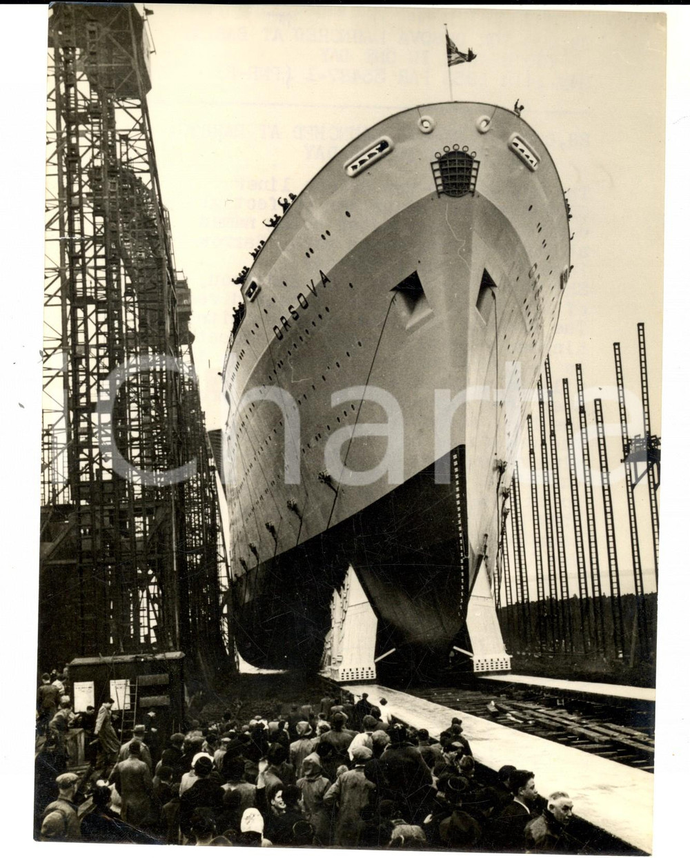 Fotografia d epoca originale 1953 BARROWINFURNESS New Orient liner ORSOVA launched Photo 15x20 cm 1