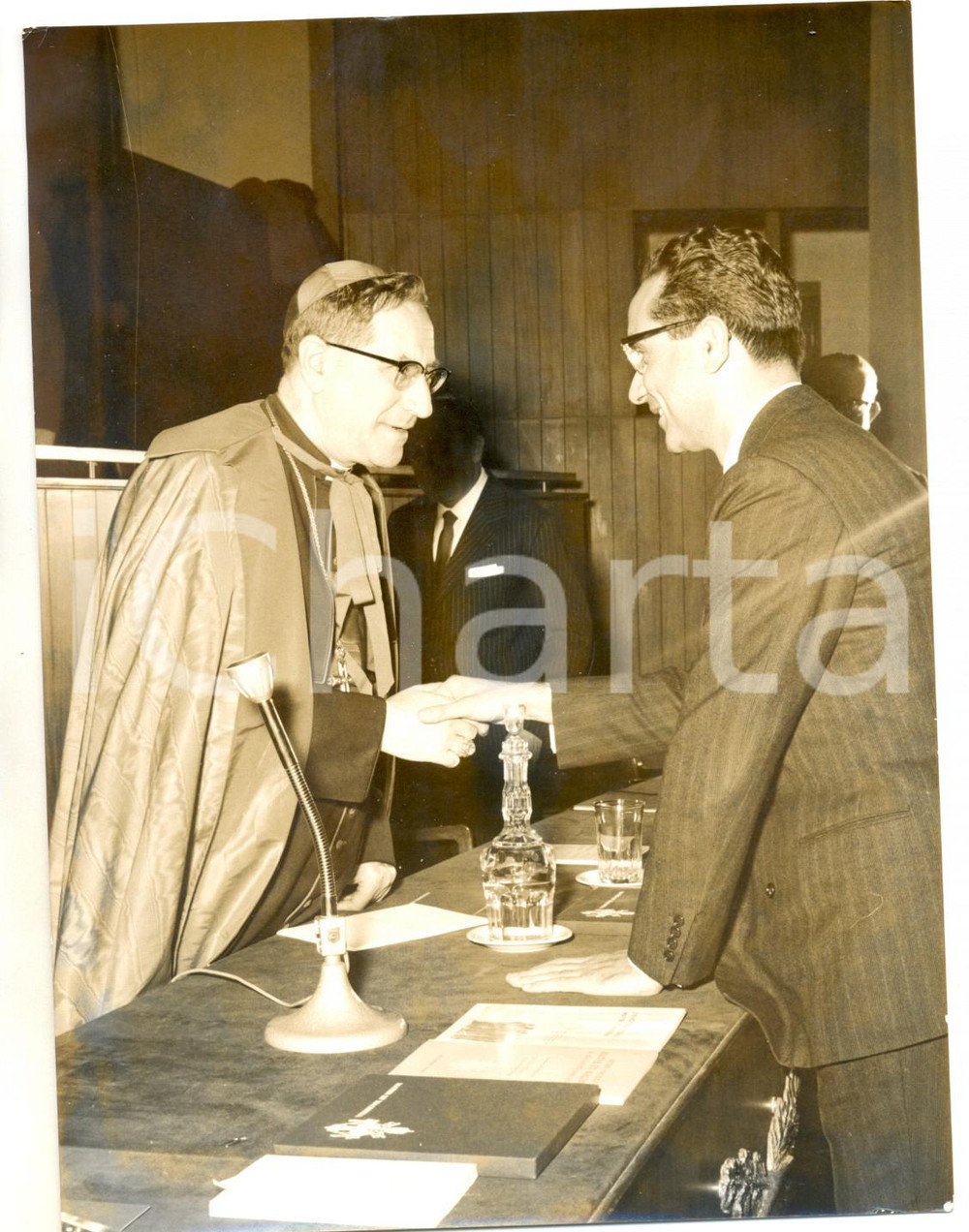 Fotografia d epoca originale 1961 MILANO Giulio PASTORE al convegno nazionale UCID MATER ET MAGISTRA Foto 1