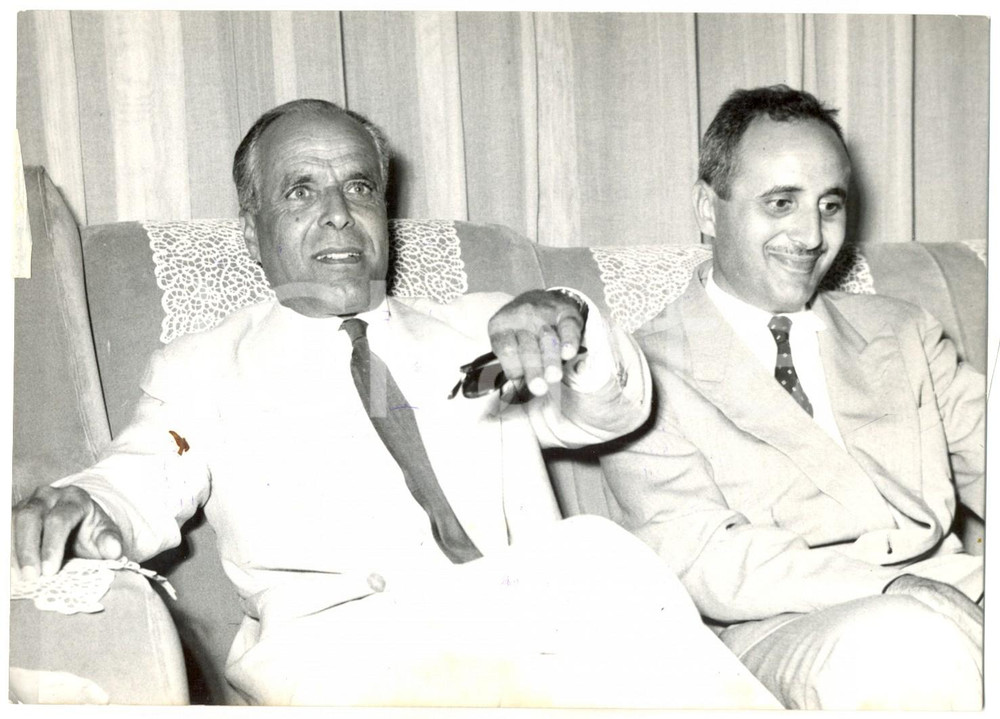 Fotografia d epoca originale 1959 ROMA Presidente Habib BOURGHIBA e figlio ricevuti da Alberto FOLCHI Foto 1