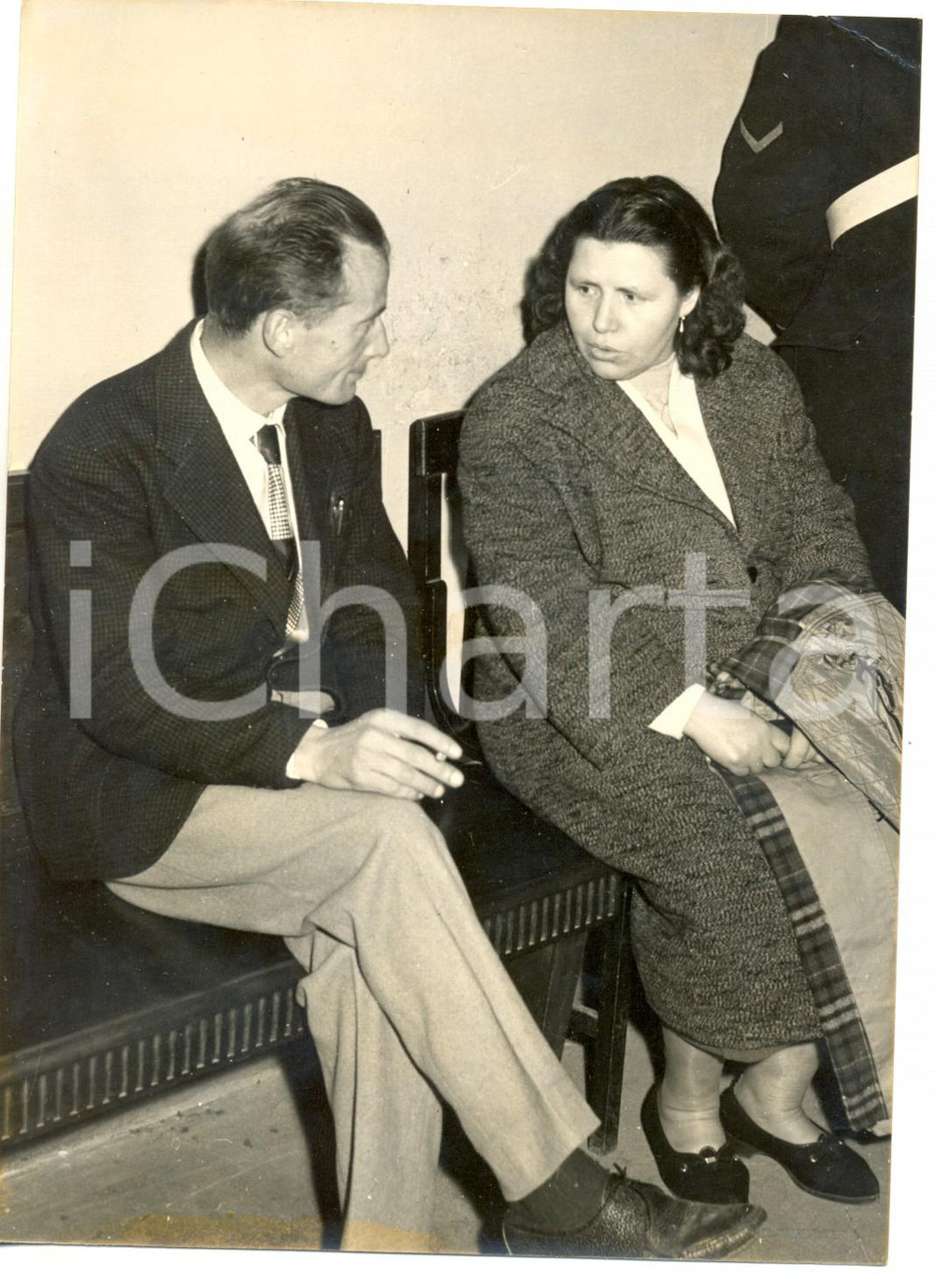 Fotografia d epoca originale 1959 FIRENZE PROCESSO BRACCI Lionello EGIDI e moglie nell aula CORTE D ASSISE 1
