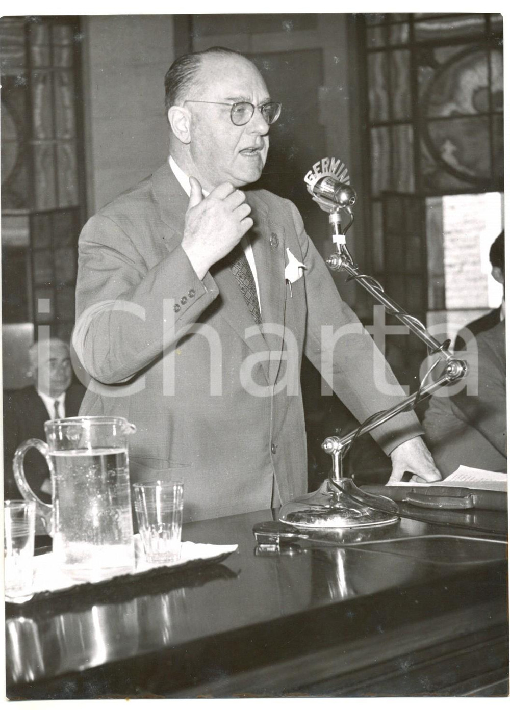 Fotografia d epoca originale 1956 ROMA Renato RICCI conclude l assemblea dei presidenti Mutilati e Invalidi 1