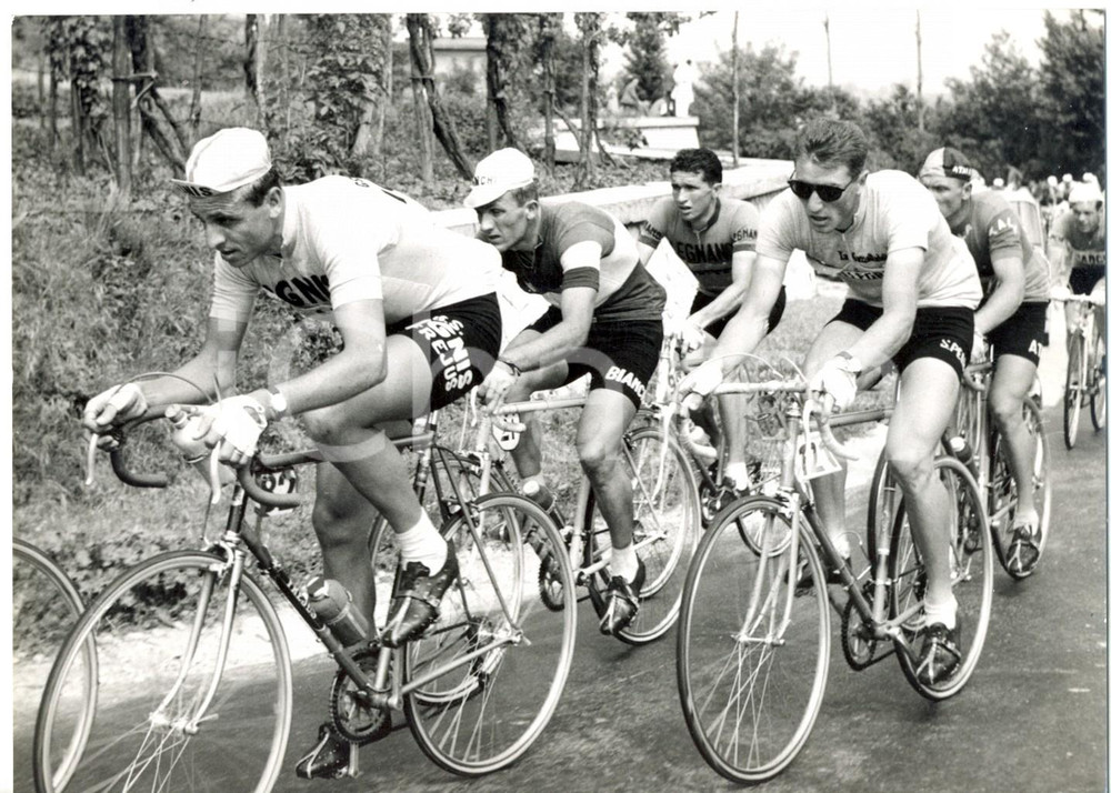Fotografia d epoca originale 1959 CICLISMO 42Â°GIRO D ITALIA Ercole BALDINI Diego RONCHINI Arnaldo PAMBIANCO 1