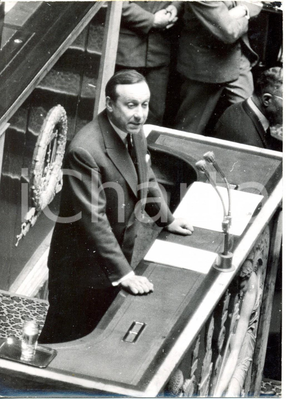 Fotografia d epoca originale 1961 PARIS AssemblÃ©e Nationale  Michael DEBRE  dibatte questione algerina Foto 1