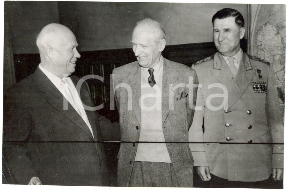 Fotografia d epoca originale 1959 MOSCOW Viscount MONTGOMERY Nikita KHRUSCHEV Vasilij SOKOLOVSKY Foto 1