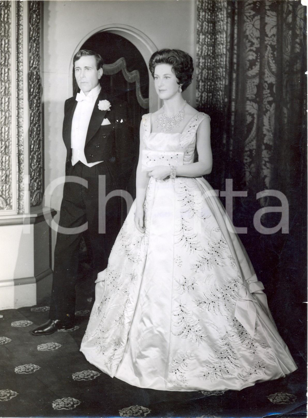 Fotografia d epoca originale 1960 LONDON Princess Margaret ARMSTRONGJONES  models wax at Madame Tussaud s 1