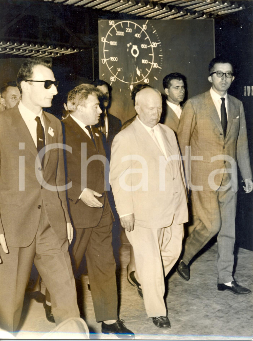 Fotografia d epoca originale 1962 MOSCA Nikita KRUSCEV all inaugurazione industria CHESI Foto 1