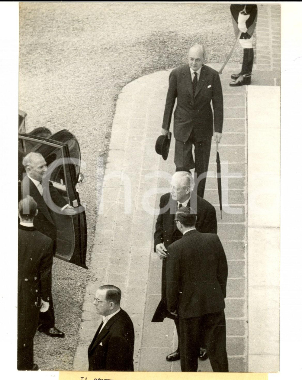 Fotografia d epoca originale 1960 PARIS Incontro al vertice  Harold MACMILLAN Selwyn LLOYD Gladwyn JEBB 1