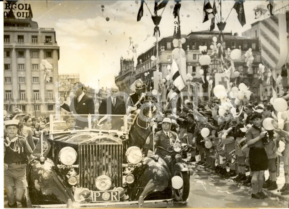 Fotografia d epoca originale 1960 LISBONA Presidente Juscelino KUBITSCHEK in visita con Americo THOMAS Foto 1