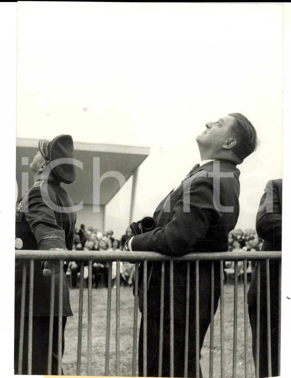 Fotografia d epoca originale 1959 PARIS BOURGET Franz Joseph STRAUSS au 23e Salon de l AÃ©ronautique Photo 1