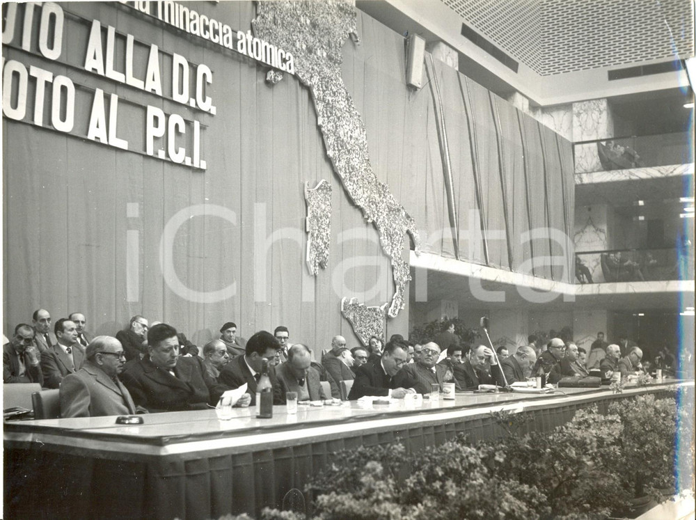 Fotografia d epoca originale 1958 ROMA EUR Consiglio Nazionale del PCI in riunione per campagna elettorale 1