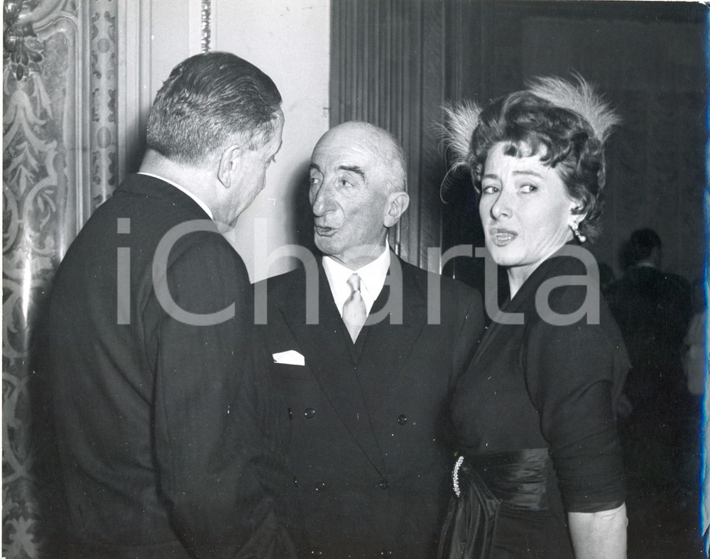 Fotografia d epoca originale 1958 GENOVA Vincenzo RUSSO alla Tavola rotonda del COLUMBIANUM Foto 24x18 cm 1