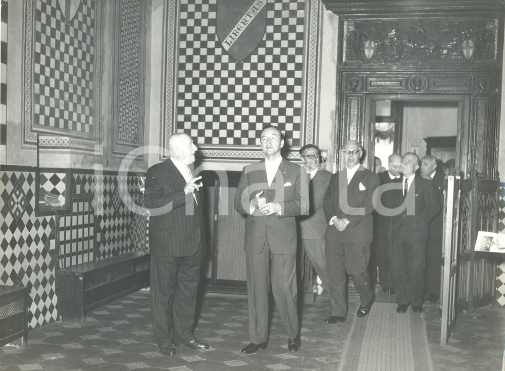 Fotografia d epoca originale 1958 GENOVA L ambasciatore tedesco Manfred KLAIBER in visita Foto 24x18 cm 1