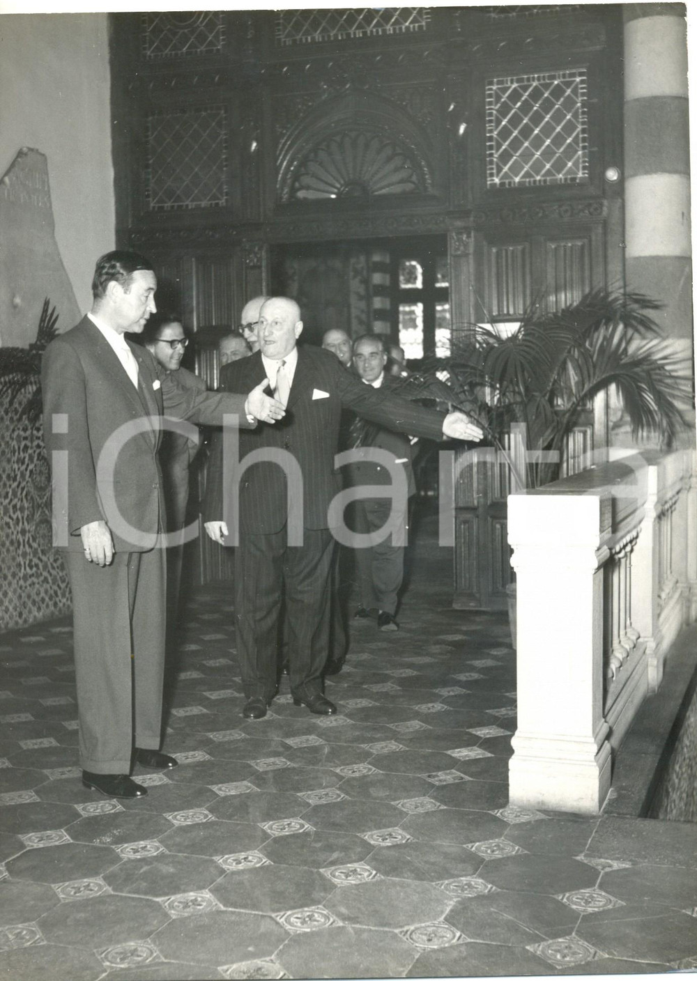 Fotografia d epoca originale 1958 GENOVA Visita ufficiale dell ambasciatore tedesco Manfred KLAIBER Foto 1