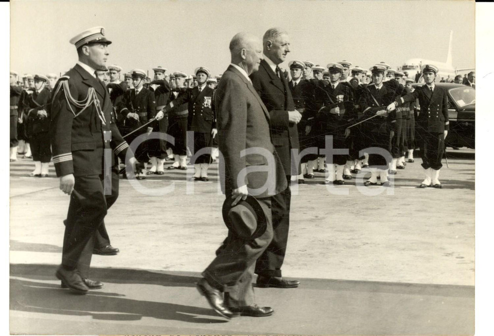 Fotografia d epoca originale 1959 PARIS Dwight EISENHOWER Charles DE GAULLE devant la Garde d Honneur Photo 1