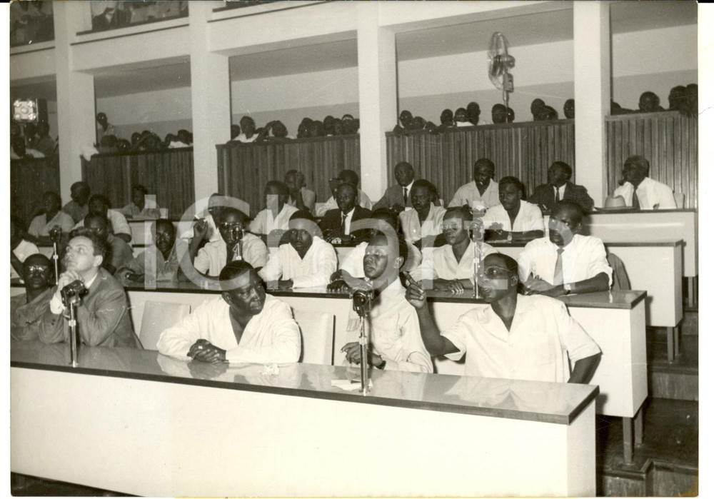 Fotografia d epoca originale 1960 SENEGAL LÃ©opold SENGHOR e Mamadou DIA  Seduta per la rottura con il Sudan 1