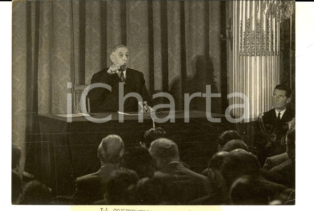 Fotografia d epoca originale 1960 PARIS Generale Charles DE GAULLE in conferenza stampa Foto DANNEGGIATA 1