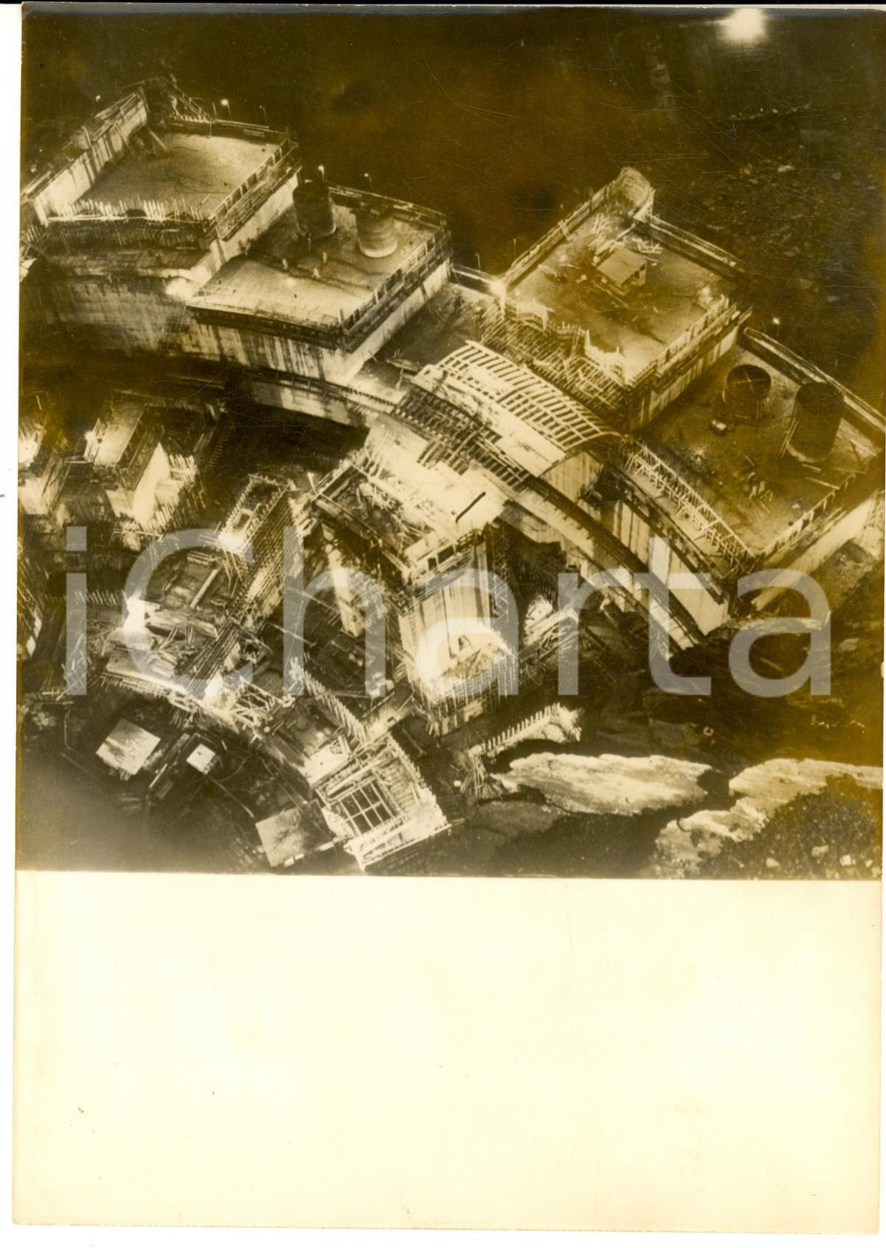 Fotografia d epoca originale 1961 MONTEYNARD Vue aÃ©rienne du barrageusine en construction Photo 15x21 cm 1